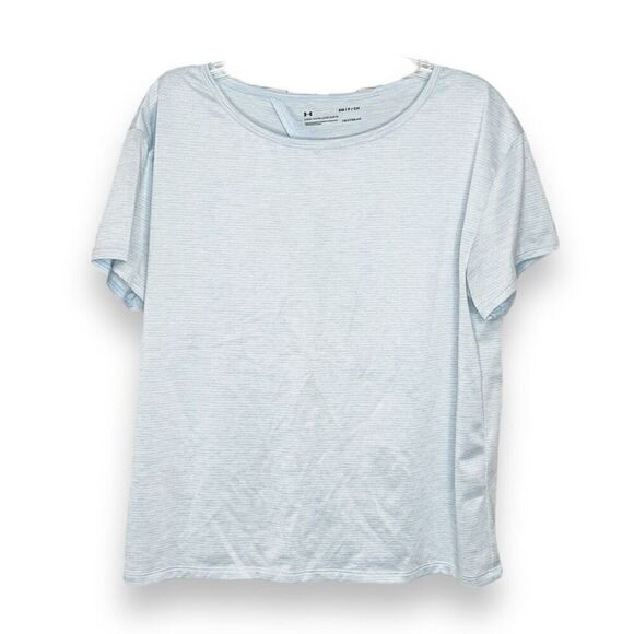 Under Armour Women's Open Back Sport Top, Light Blue, Short Sleeve Size Small SM - Picture 3 of 8